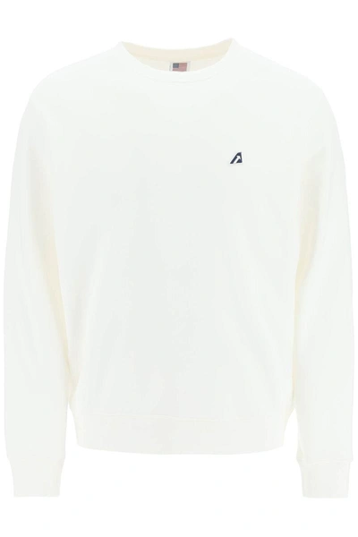 Shop Autry Logo Patch Sweatshirt In White