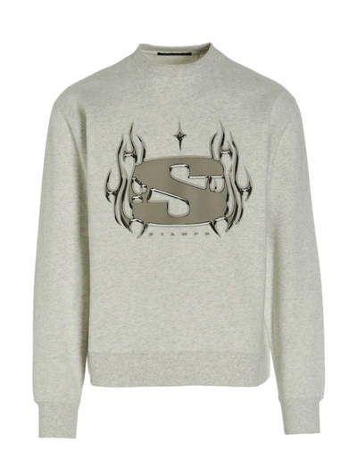 Shop Stampd 'chrome Flame' Sweatshirt In Gray
