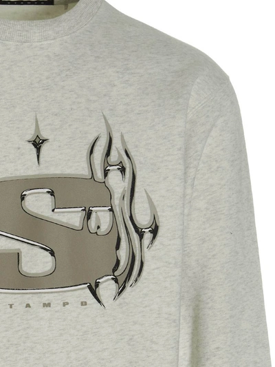 Shop Stampd 'chrome Flame' Sweatshirt In Gray