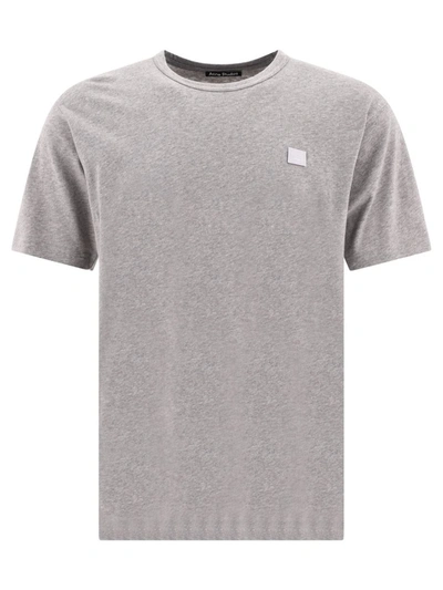 Shop Acne Studios "nash Face" T-shirt In Grey