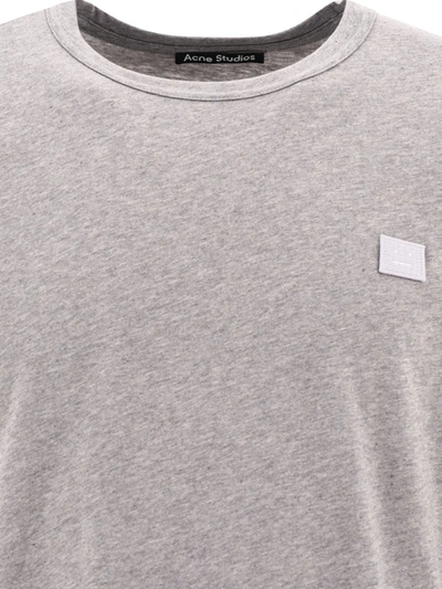 Shop Acne Studios "nash Face" T-shirt In Grey