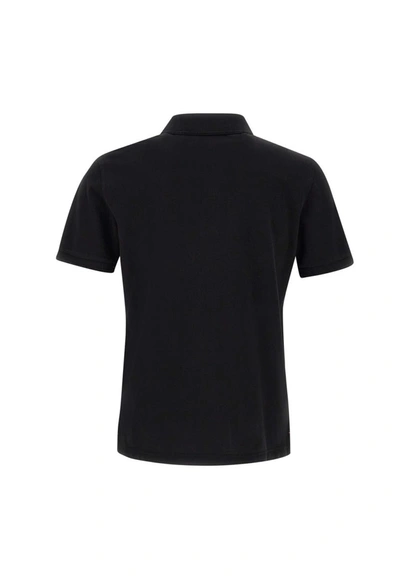 Shop Parajumpers "patch" Cotton Polo Shirt In Black