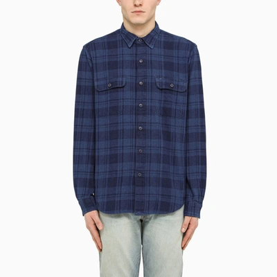 Shop Polo Ralph Lauren Check Pattern Classic Fit Shirt In Blue