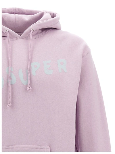 Shop Kidsuper Felpa Con Cappuccio Stampa Logo In Purple