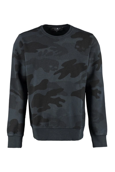 Shop Hydrogen Cotton Crew-neck Sweatshirt In Grey