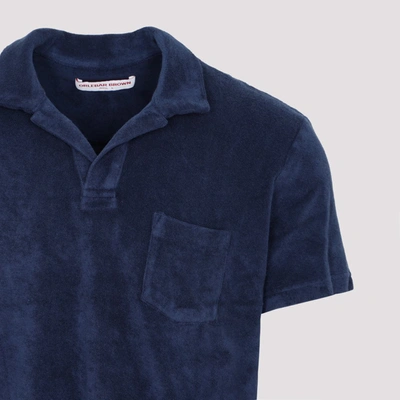 Shop Orlebar Brown Terry Cotton Polo In Blue