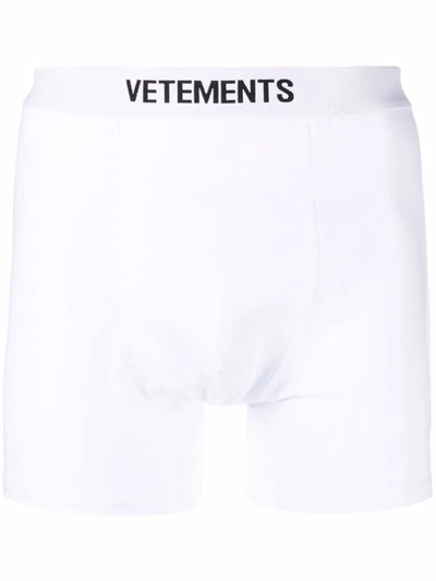 Shop Vetements Logo Boxer In White