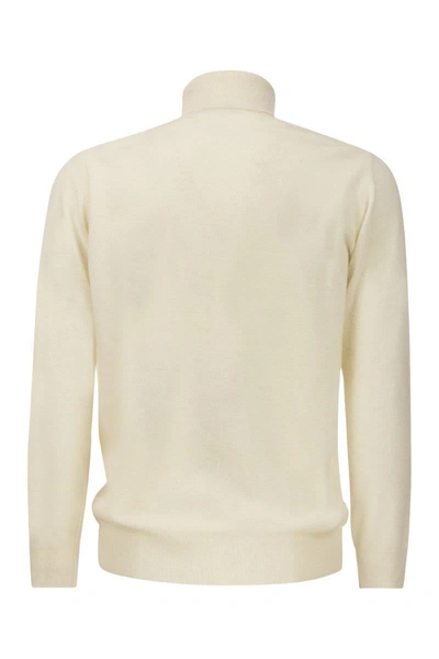 Shop Mc2 Saint Barth Turtleneck Dolce Vita Sweater In Cashmere Blend In Cream