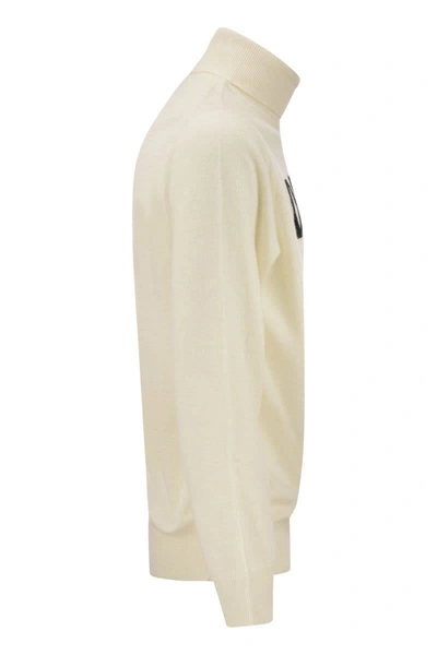 Shop Mc2 Saint Barth Turtleneck Dolce Vita Sweater In Cashmere Blend In Cream