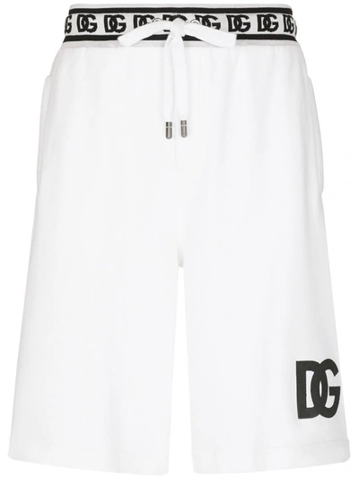 Shop Dolce & Gabbana Bermuda Shorts With Logo In White
