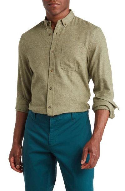 Shop 14th & Union Grindle Long Sleeve Trim Fit Shirt In Green Iceberg- Olive Grindle