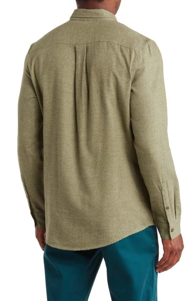 Shop 14th & Union Grindle Long Sleeve Trim Fit Shirt In Green Iceberg- Olive Grindle
