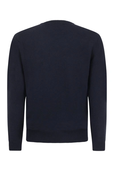 Shop Mc2 Saint Barth Emb Cortina Wool And Cashmere Blend Jumper In Blue