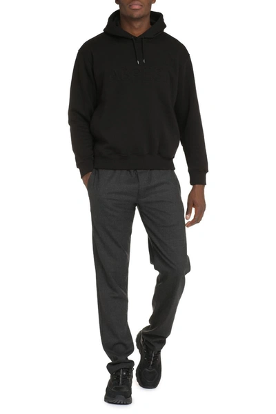 Shop Aspesi Logo Detail Cotton Sweatshirt In Black