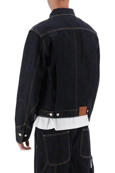 Shop Alexander Mcqueen Denim Jacket With Zipper In Blue