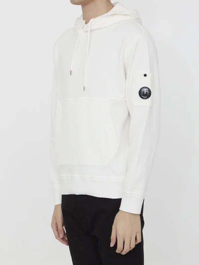 Shop C.p. Company White Cotton Hoodie