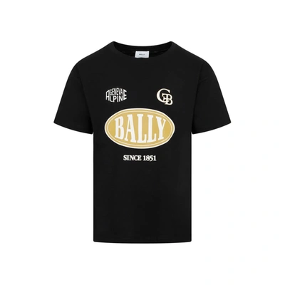 Shop Bally Cotton T-shirt Tshirt In Black