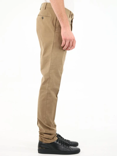 Shop Pt01 Superslim Fit Beige Trousers In Multicolour