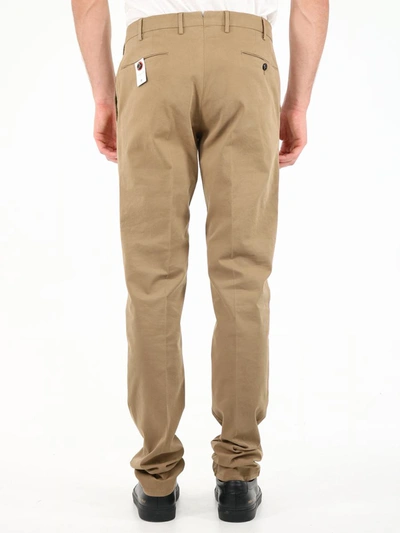 Shop Pt01 Superslim Fit Beige Trousers In Multicolour