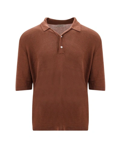 Shop Laneus Polo Shirt In Brown