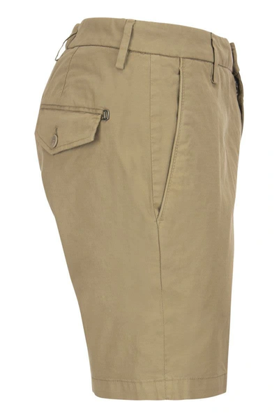 Shop Dondup Manheim - Cotton Blend Shorts In Turtledove