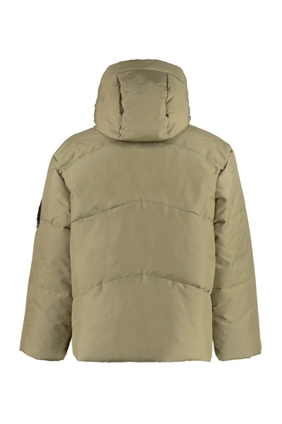 Shop Barrow Hooded Full-zip Down Jacket In Mud