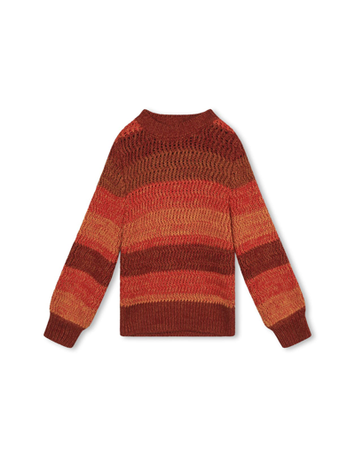 Shop Chloé Red Shaded Striped Sweater In Arancione