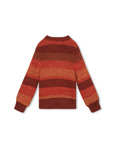 Shop Chloé Red Shaded Striped Sweater In Arancione