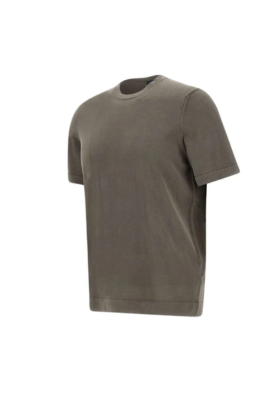 Shop Drumohr Cotton T-shirt In Grey