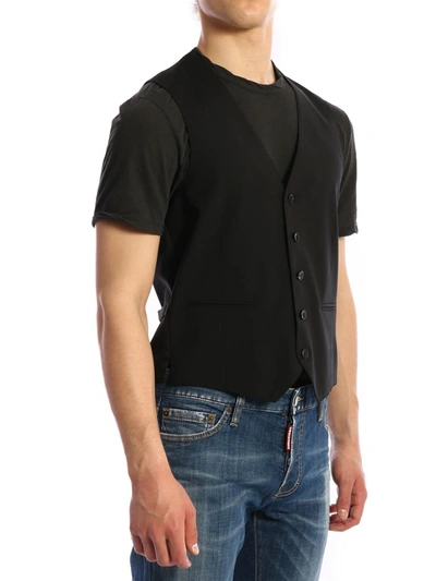 Shop Tonello Wool Vest Black