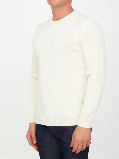 Shop Roberto Collina Cream Merino Wool Sweater