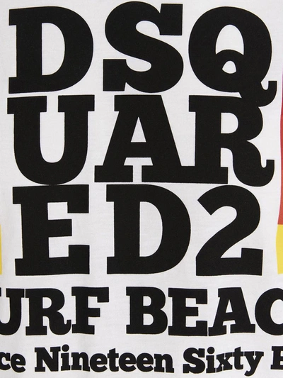 Shop Dsquared2 T-shirt 'd2 Surf Beach' In White
