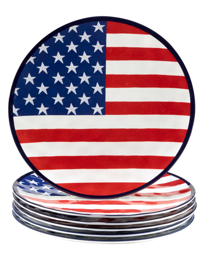 Shop Certified International Stars And Stripes Dinner Plates (set Of 6) In Red