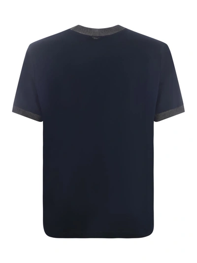 Shop Herno T-shirt  "h" In Blue