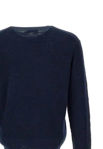 Shop Polo Ralph Lauren "classic"  Linen And Cotton Pullover In Blue