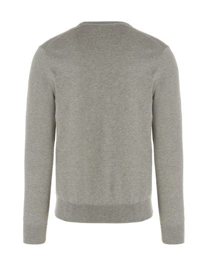 Shop Polo Ralph Lauren Logo Sweater In Gray