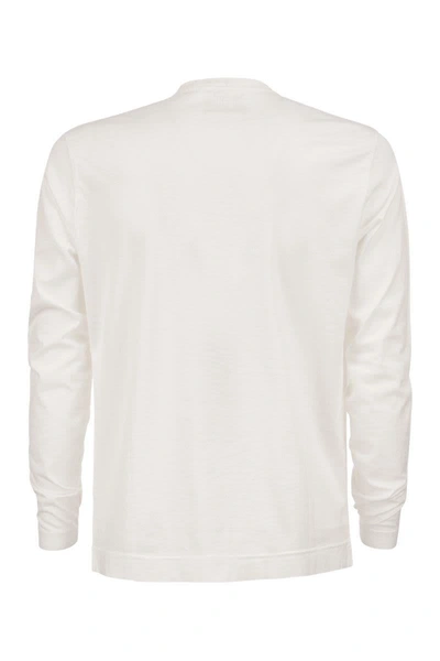 Fedeli Extreme Long-sleeved Giza Cotton T-shirt In White
