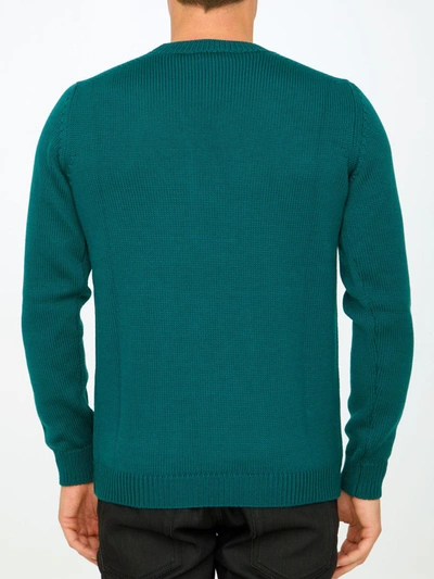 Shop Roberto Collina Green Merino Wool Sweater