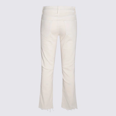 Shop Mother Cream Denim The Raskal Ankle Snipped Jeans In White