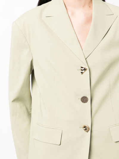 Shop Rejina Pyo Enzo Single-breasted Blazer In Green