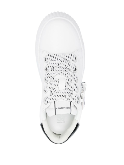 Shop Karl Lagerfeld Logo-charm Flatform Sneakers In White