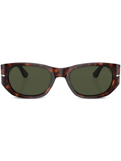 Shop Persol Tortoiseshell-effect Oval-frame Sunglasses In 24/31 Havana