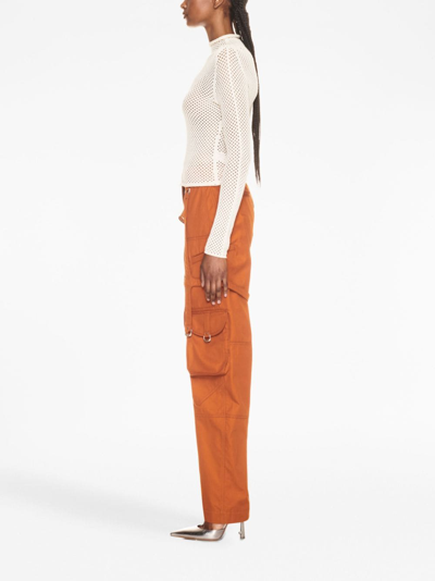 Off-white Off-logo Open-knit Top In Neutrals
