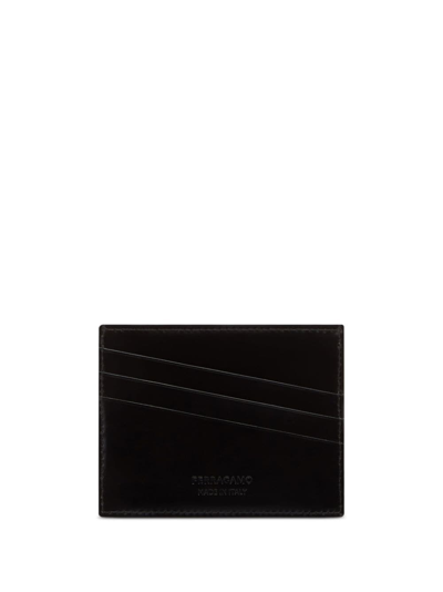 Ferragamo Logo-embossed Leather Cardholder In Black