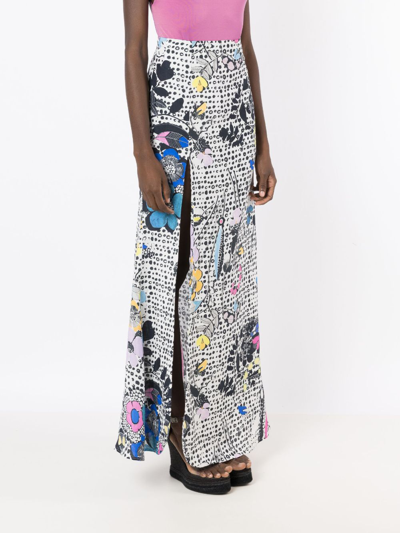 Shop Amir Slama Floral-print Maxi Skirt In Multicolour