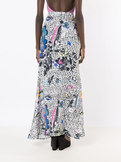 Shop Amir Slama Floral-print Maxi Skirt In Multicolour