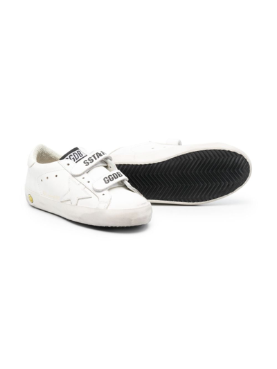 Shop Golden Goose Old School Young Leather Sneakers In White