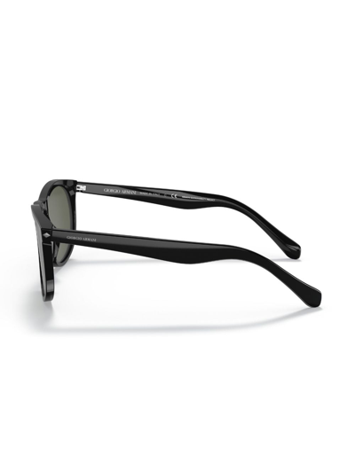 Giorgio Armani Logo-print Round-frame Sunglasses In Black