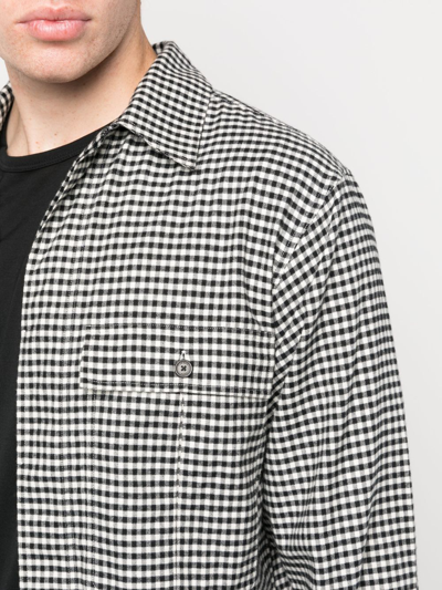 Shop Fursac Check-pattern Cotton Shirt In Black