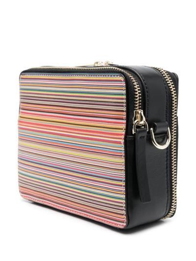 Ps By Paul Smith Signature Stripe Leather Crossbody Bag In Black